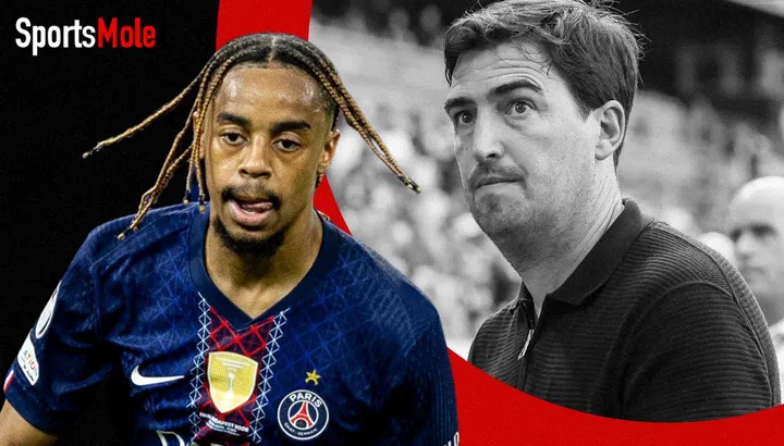 Pemain Timnas Prancis Bradley Barcola di lapangan